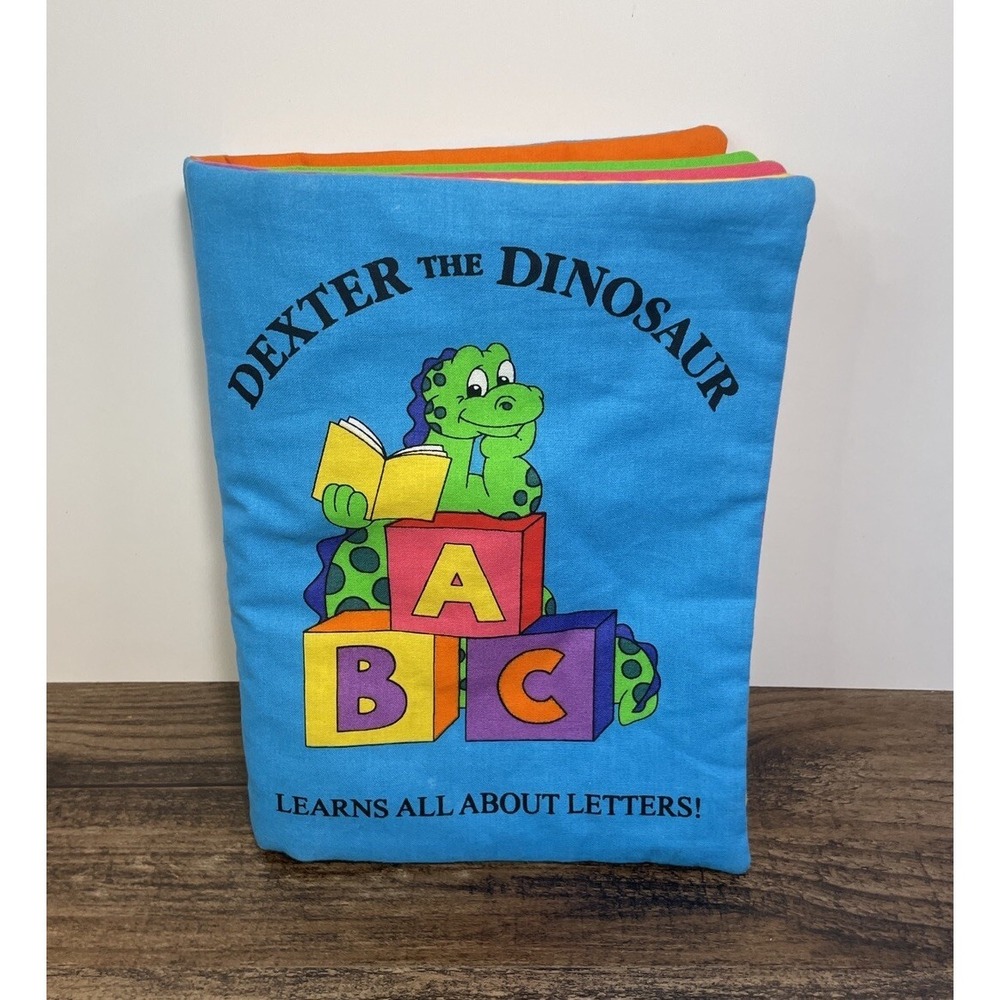 Dexter The Dinosaur Learns All About Letters Cloth Fabric Baby Kid Book 7"x10"